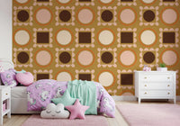 Mid Mod Pictures Frames - Ocher Wallpaper⁠