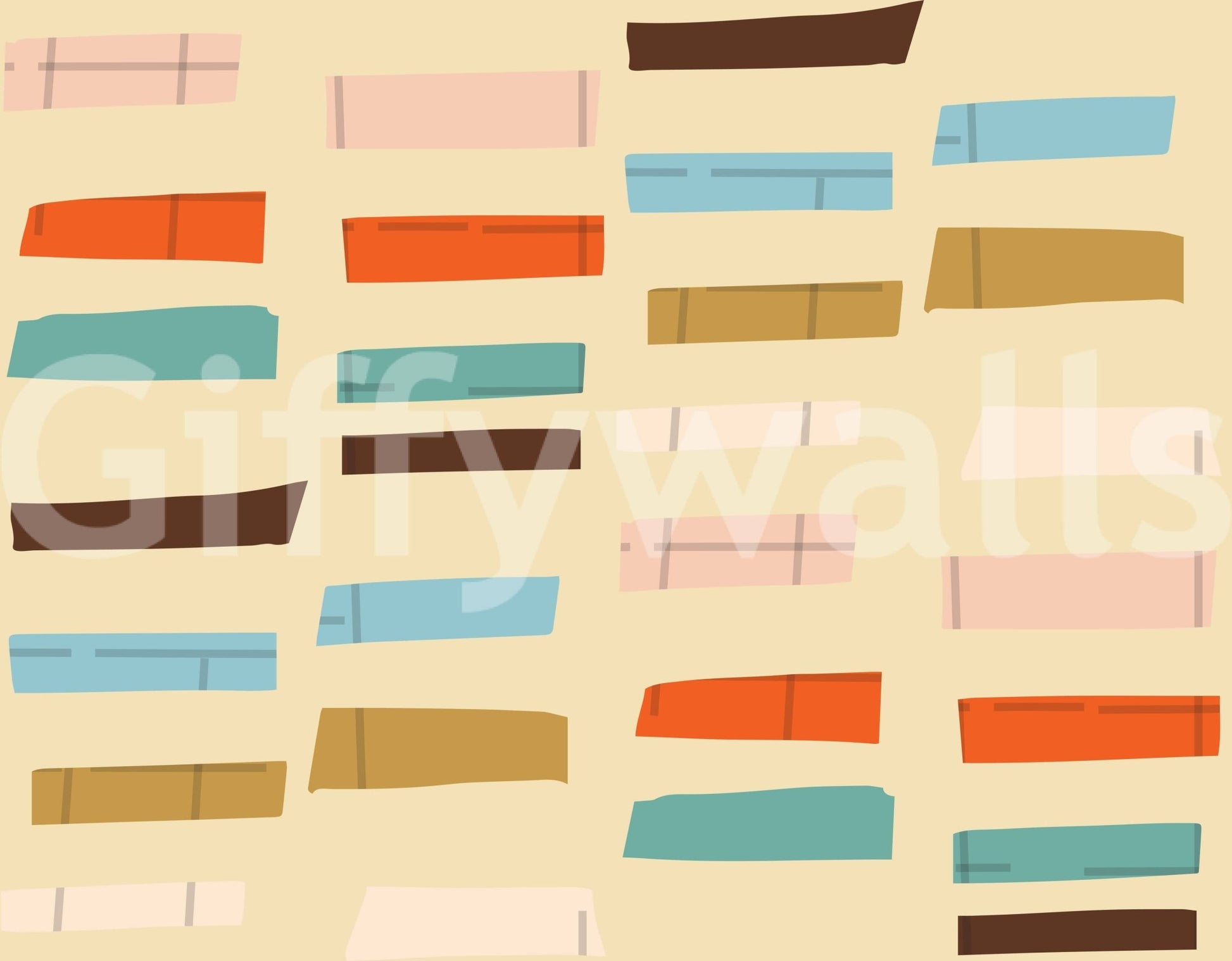 Awesome mid geometric design; abstract pieces in a warm, appealing color scheme.