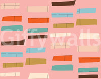 Colorful abstract motif; perfect mural wallpaper for creating a bold statement.