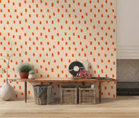 Mid Mod Wildflower Dots - Beige Terracotta Wallpaper⁠