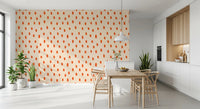 Mid Mod Wildflower Dots - Beige Terracotta Wallpaper⁠