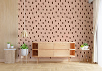 Mid Mod Wildflower Dots - Pink Brown Wallpaper⁠