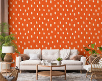 Mid Mod Wildflower Dots - Terracotta Beige Wallpaper⁠