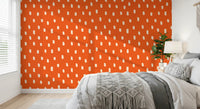 Mid Mod Wildflower Dots - Terracotta Beige Wallpaper⁠