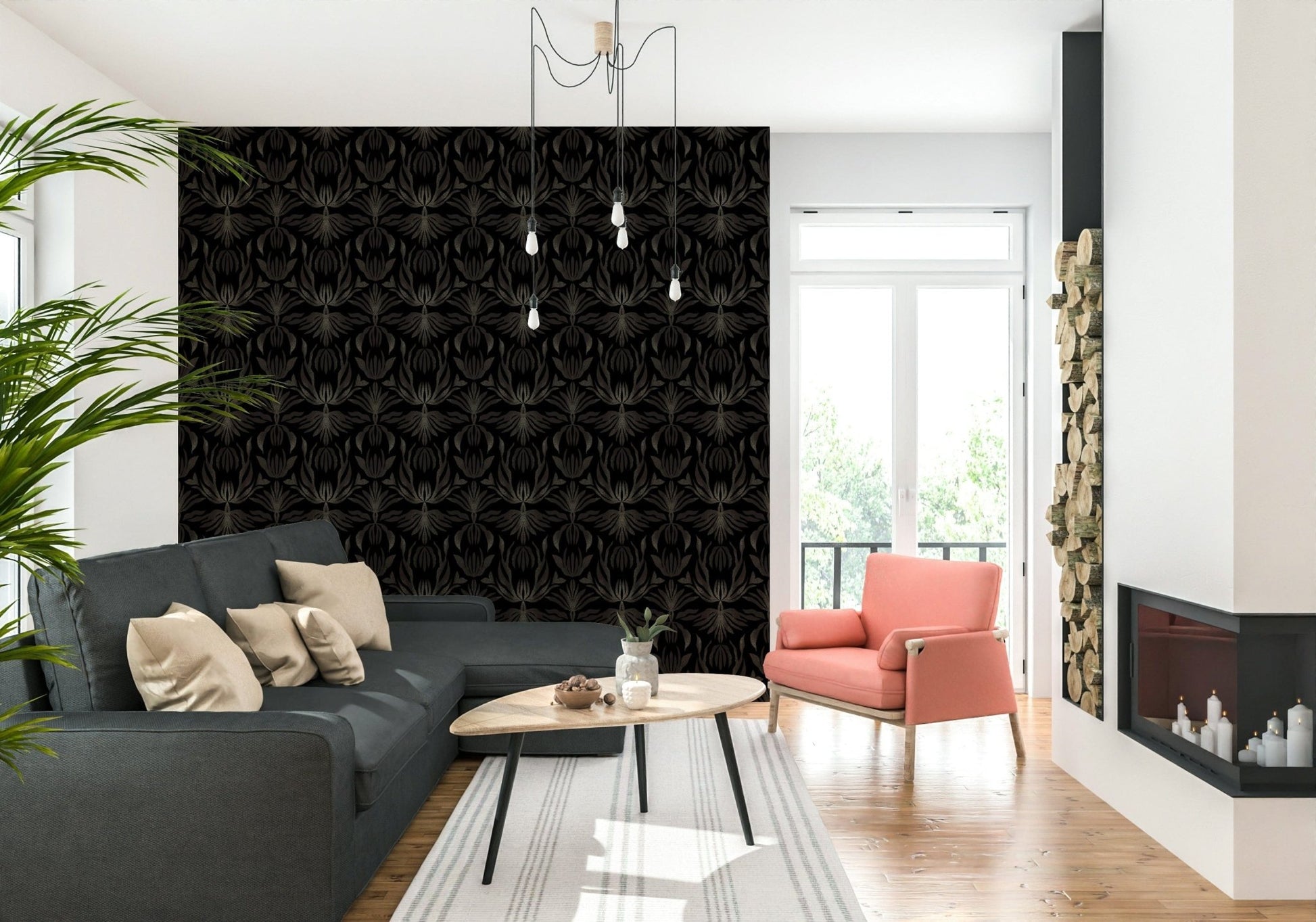 Artistic spring floral wallpaper with charming blooming petals and fresh tones.