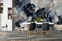 Contemporary flower wall mural design

