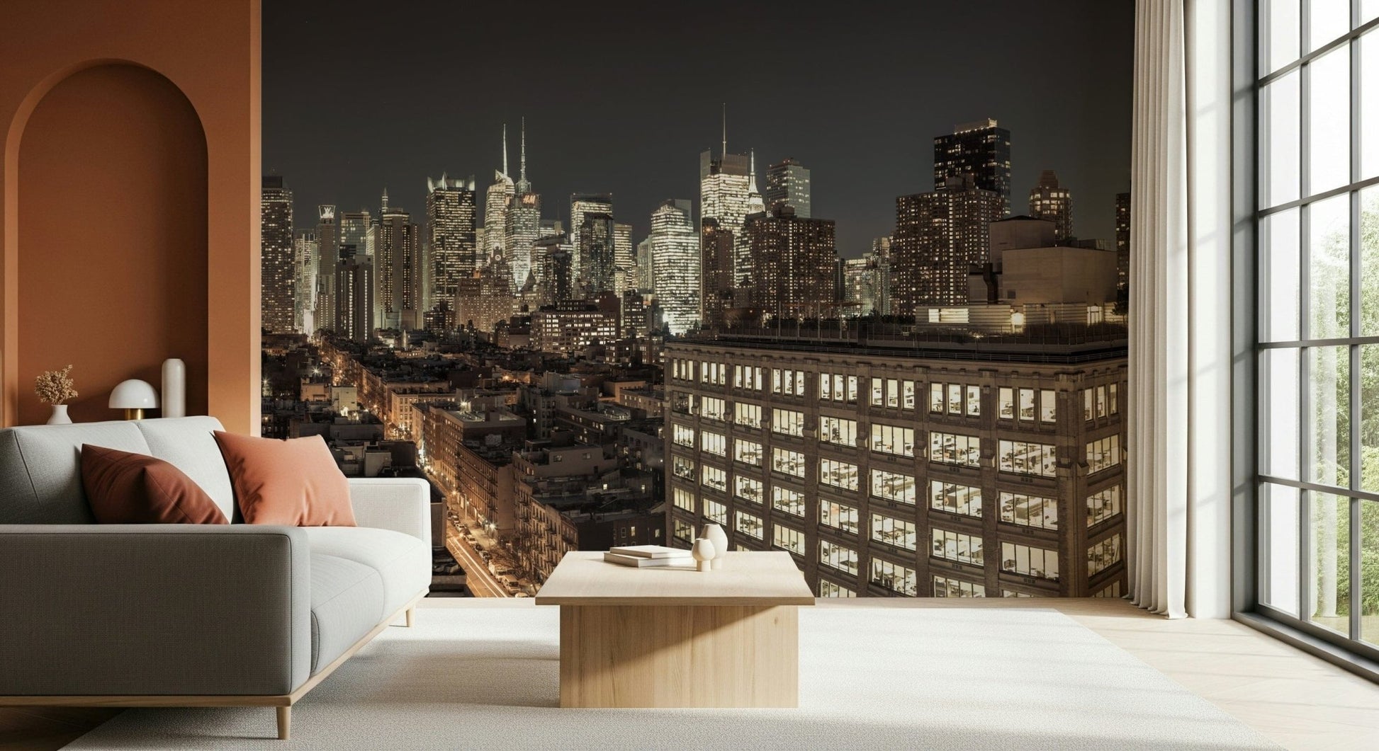 NYC skyline wallpaper urban glow Midnight Metropolis City Lights.
