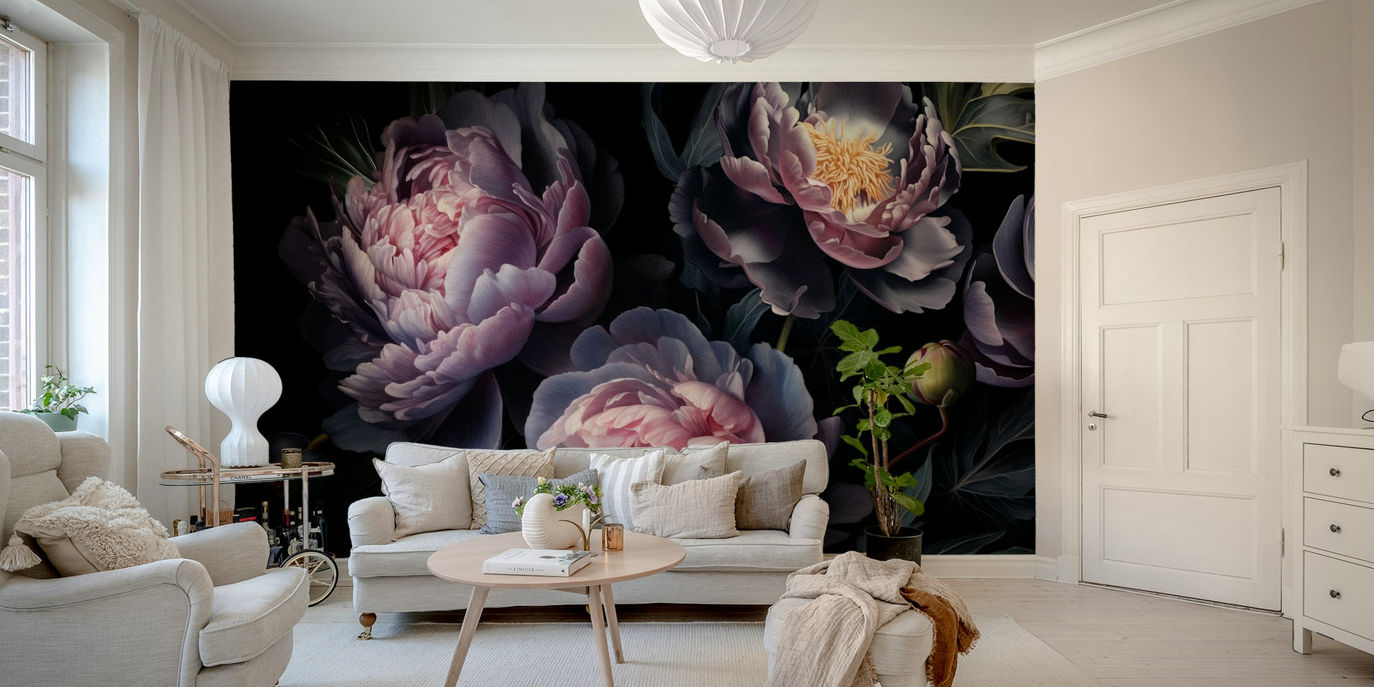 Contemporary floral wallpaper design

