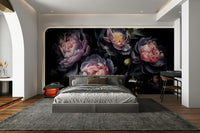 Elegant dark floral wallpaper for walls

