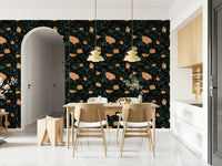 Abstract Midnight chip Stone wallpaper contemporary design.