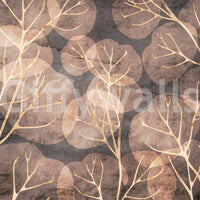 Sepia Midwinter Leaf wall mural for peaceful winter-inspired rooms.

