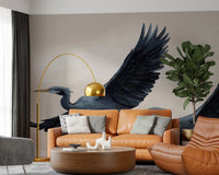 Migrating Herons Oil painting Wall Mural