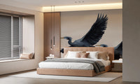Migrating Herons Oil painting Wall Mural
