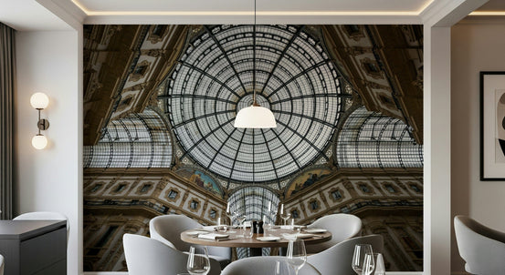 Gothic Architecture Wall Mural – Elegant mural showcasing Milan’s historic cathedral in soft, atmospheric tones.
