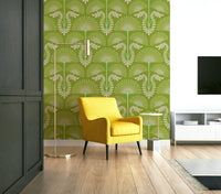 A luxurious and intricate floral wallpaper pattern.
