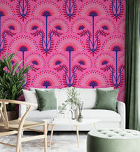 A luxurious and intricate floral wallpaper pattern.
