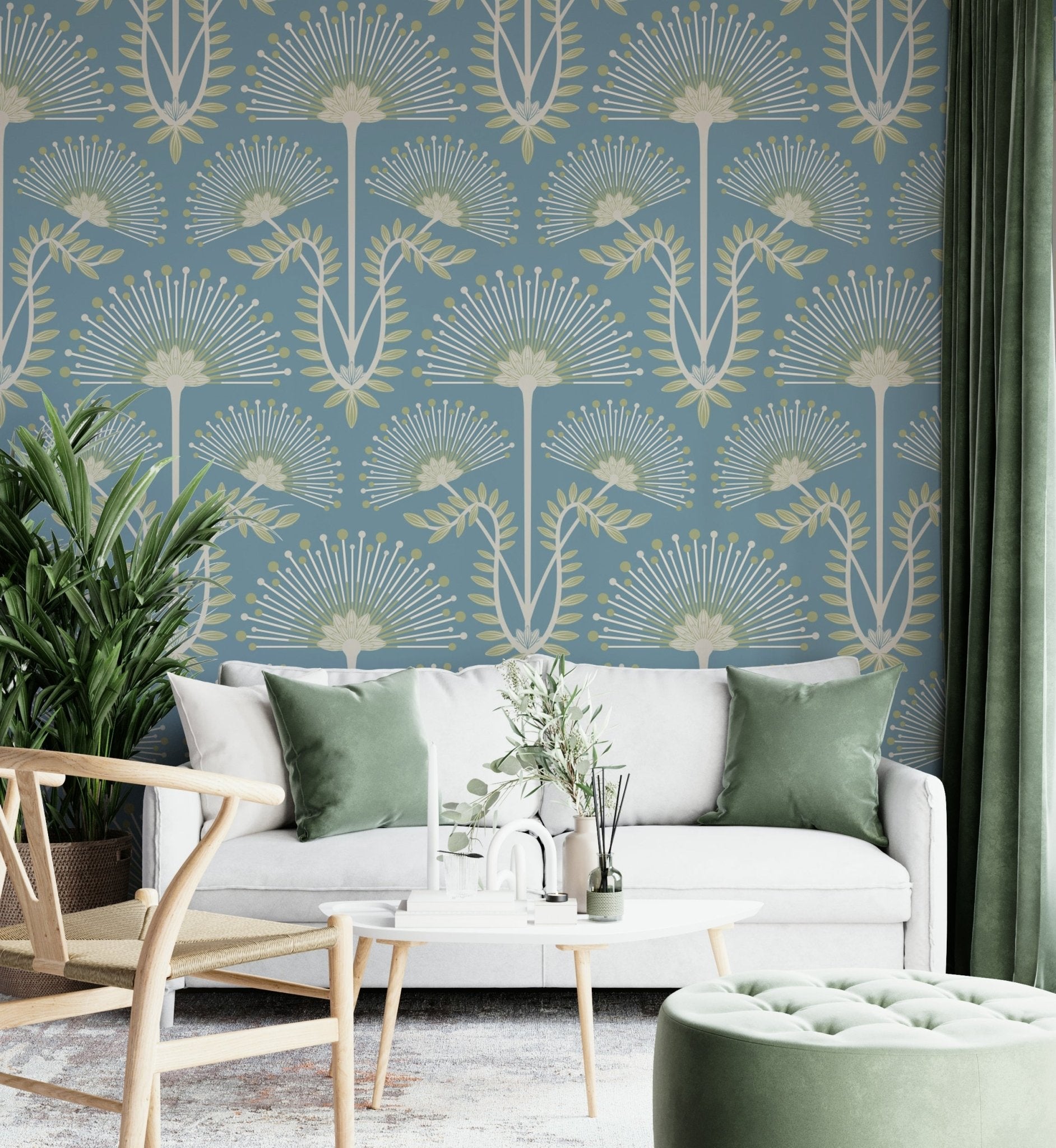 Botanical elements are intertwined in the design.
