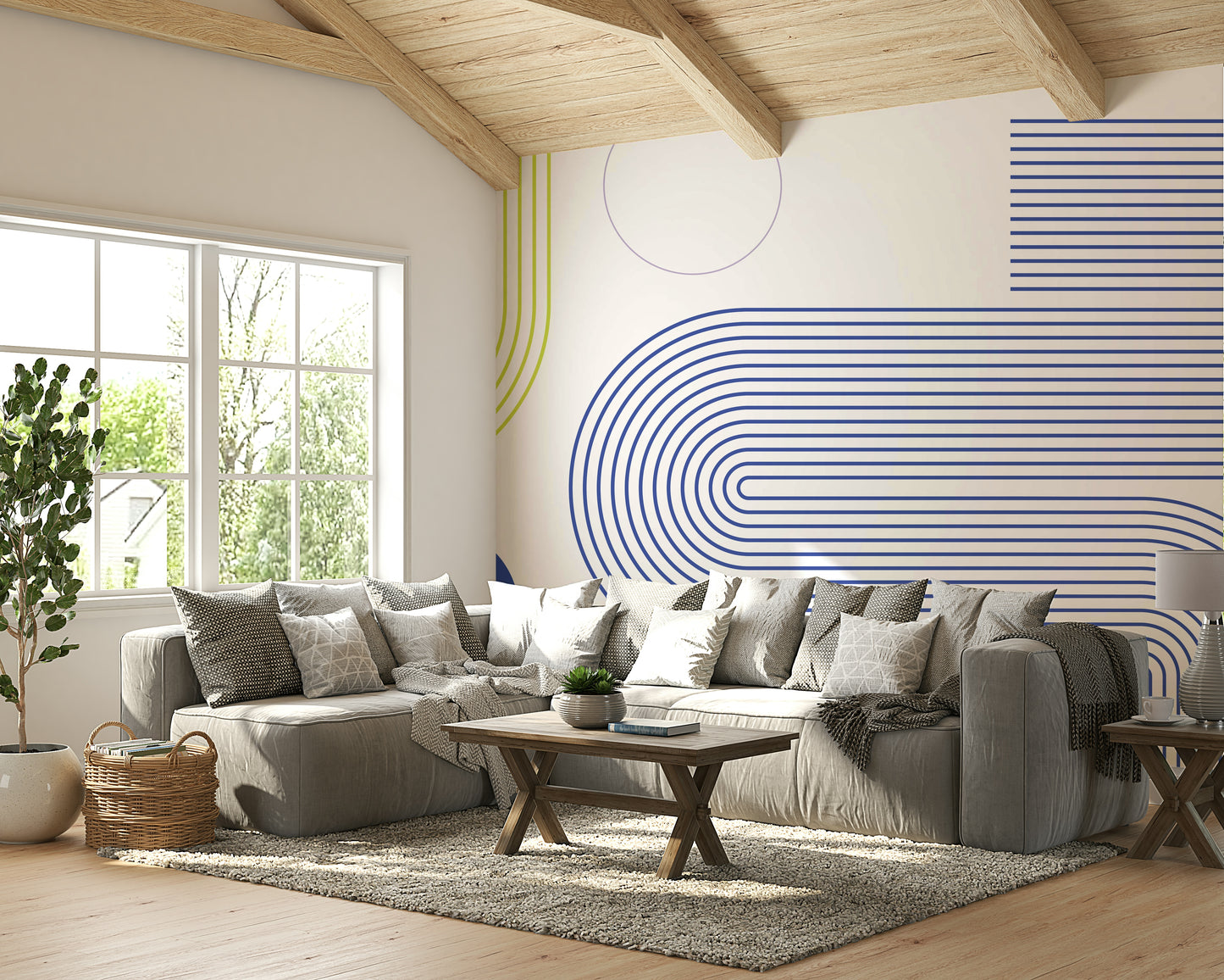 Minimalist Bauhaus Flow Wall Mural