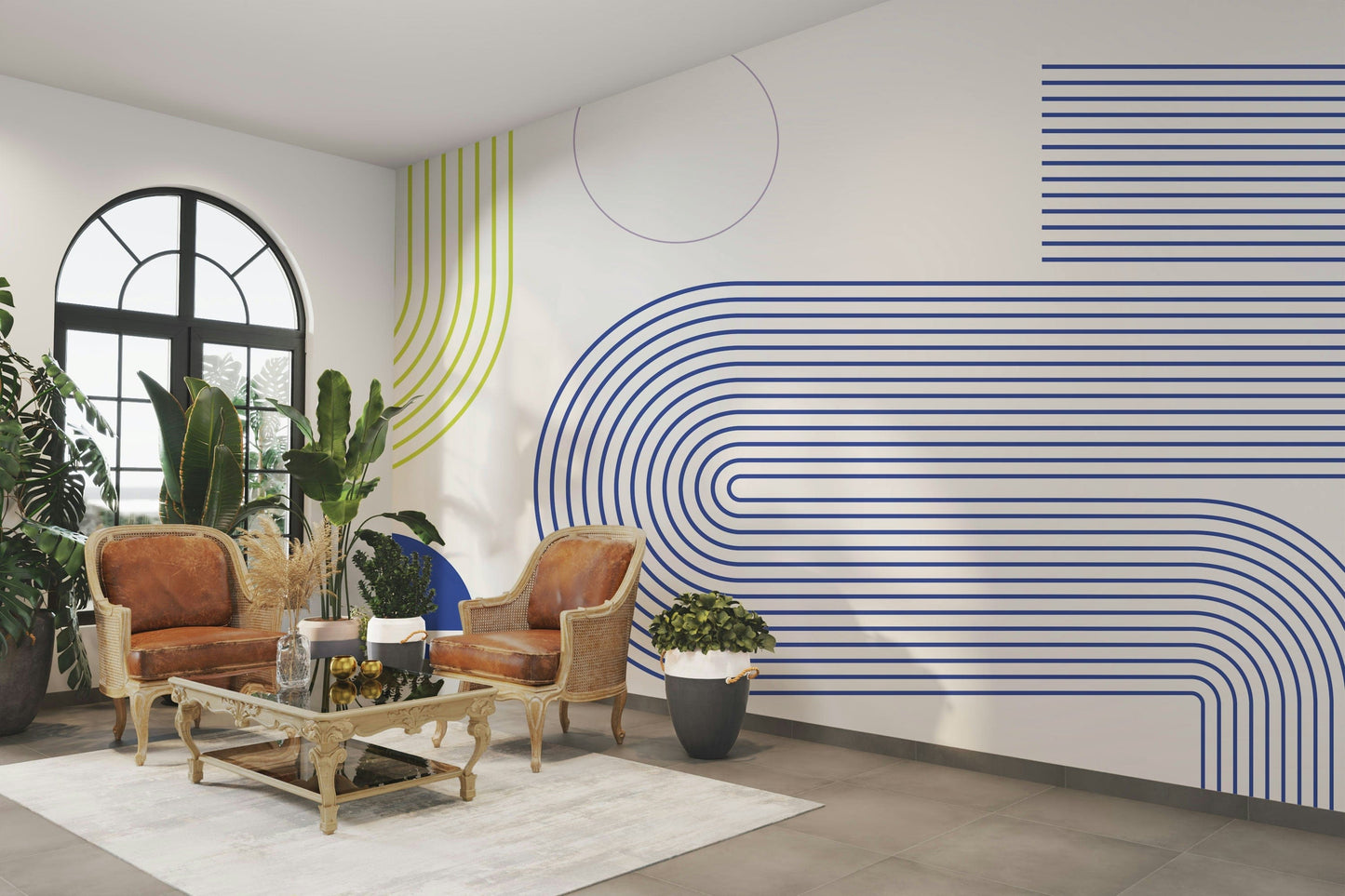 Minimalist Bauhaus Flow Wall Mural