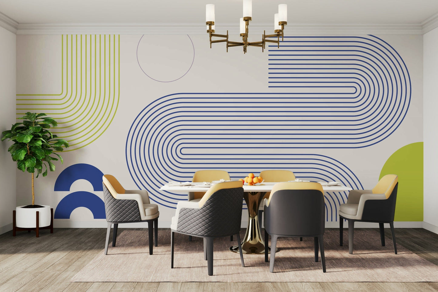 Minimalist Bauhaus Flow Wall Mural