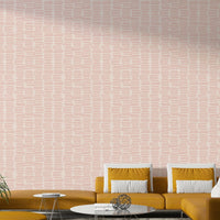 Minimalist boho stripe wallpaper in soft pink

