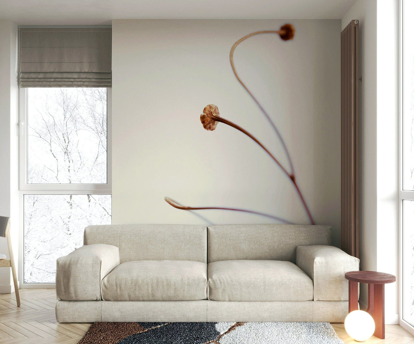 The wallpaper for walls being admired in a home.

