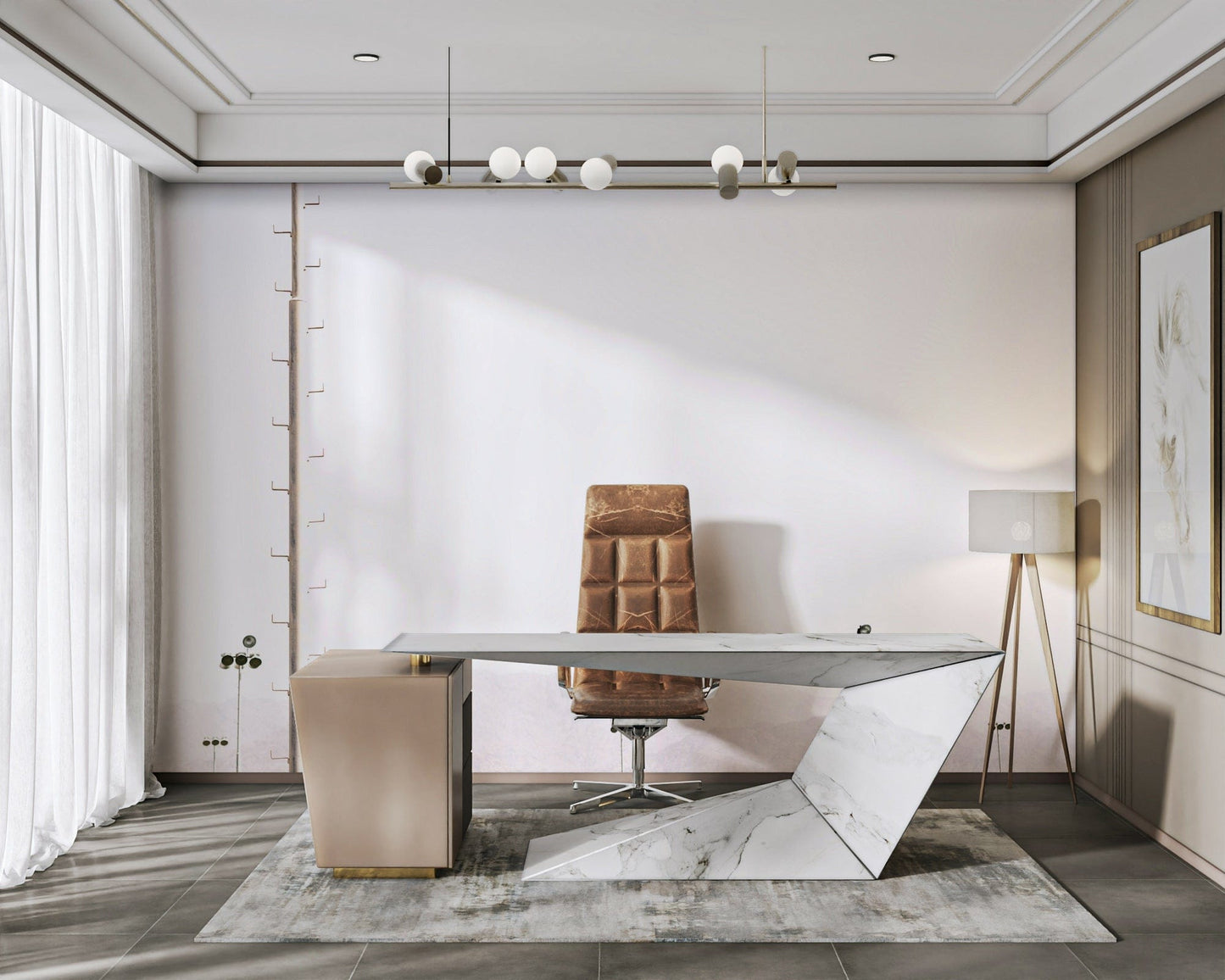 An artistic nature escape mural for home decor.

