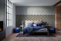 Scandinavian style geometric wallpaper with bold contrast
