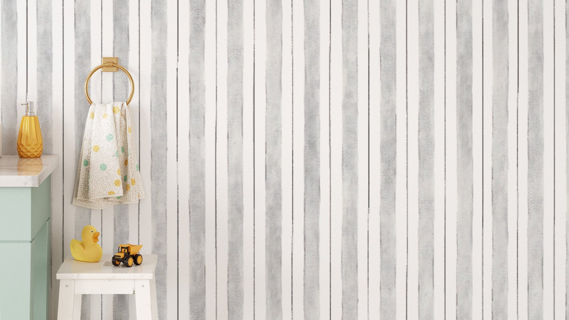 Minimalist Grey Striped Wallpaper Design
