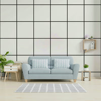 Sharp black-and-white grid wallpaper for minimalist interiors.

