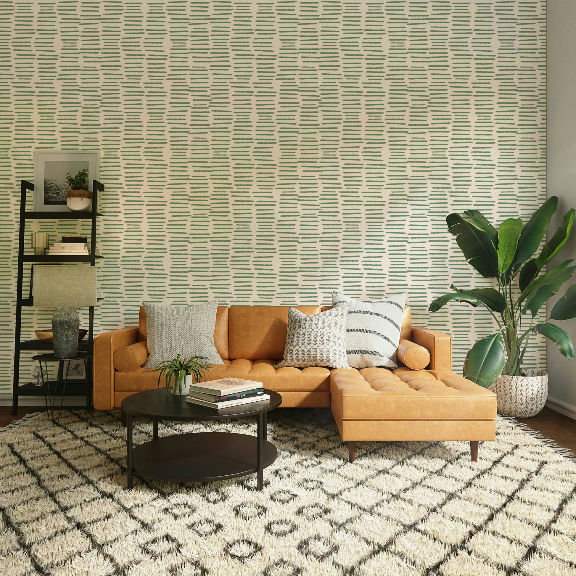 Watercolor brush stroke wallpaper for boho decor

