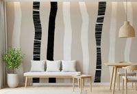 An artistic minimalist form mural for home decor.