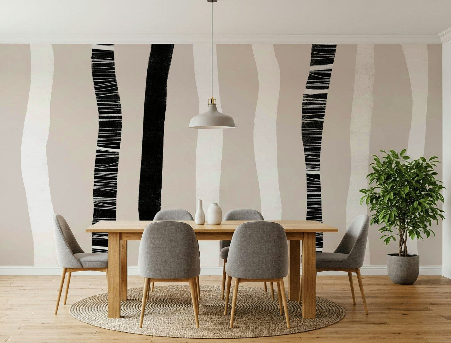 A beautiful subtle stripe wallpaper mural with a minimalist texture.