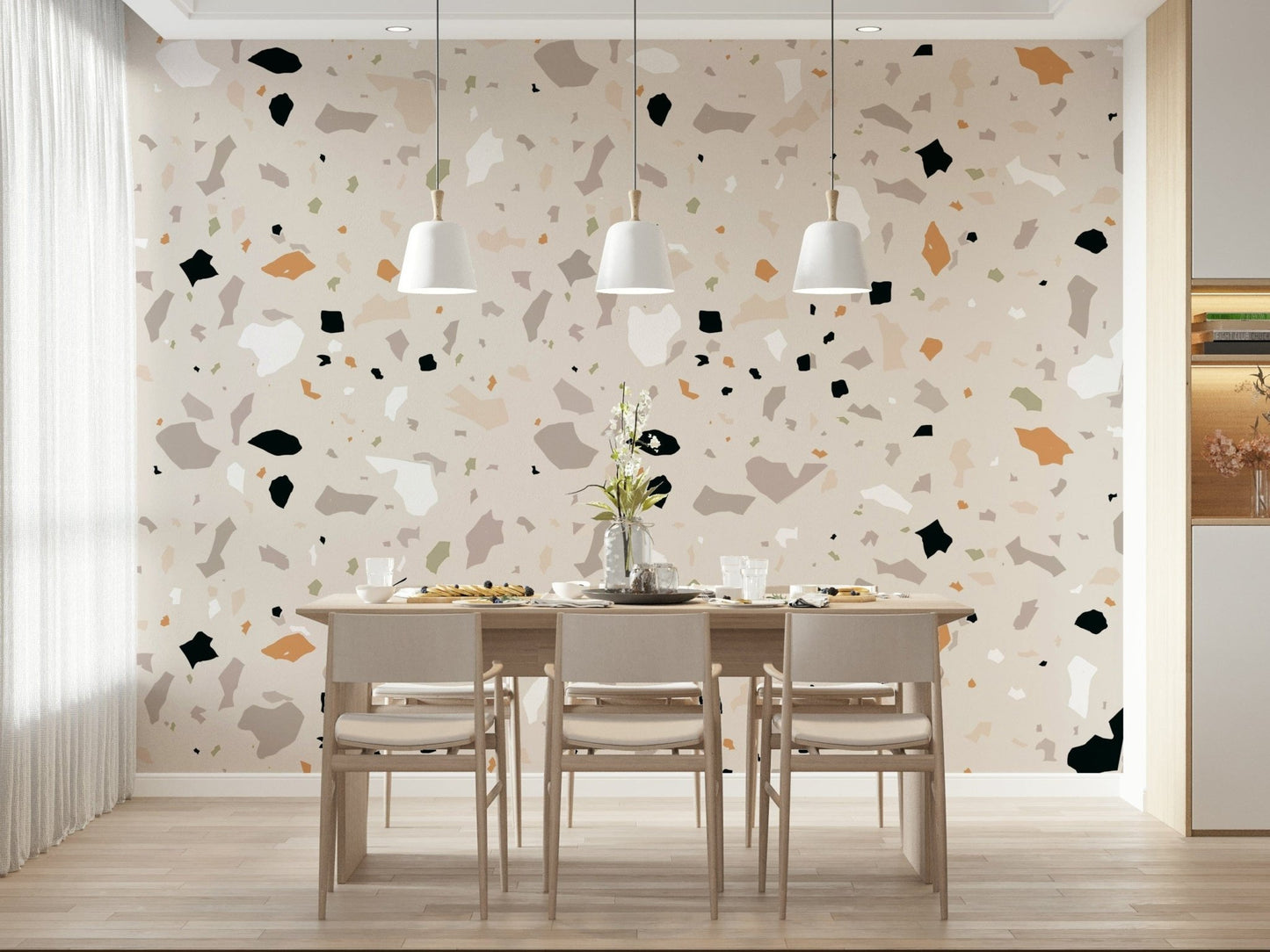 Seamless Natural Stone Art wall mural smooth interior backdrop.