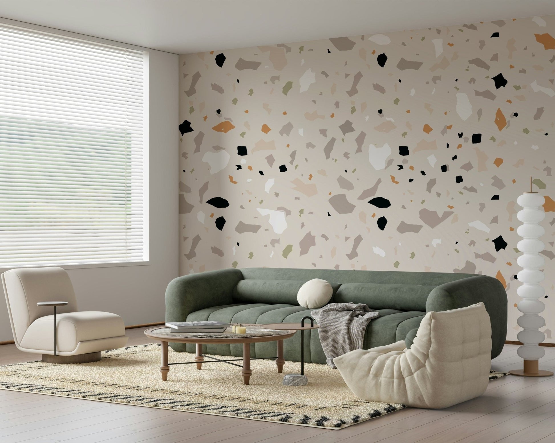 Versatile Minimalist Terrazzo wallpaper modern architectural look.
