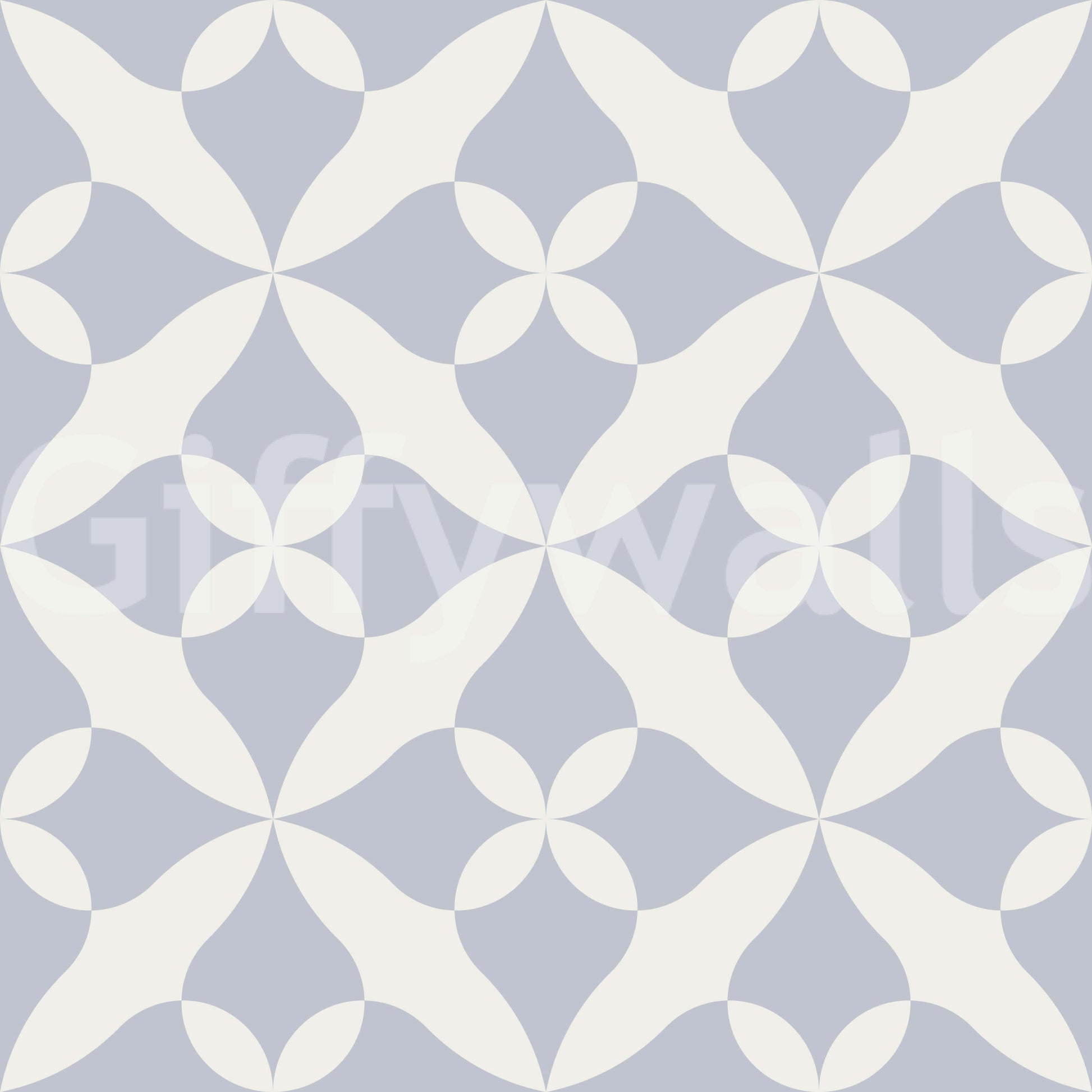 A seamless pattern of simple shapes on a wall

