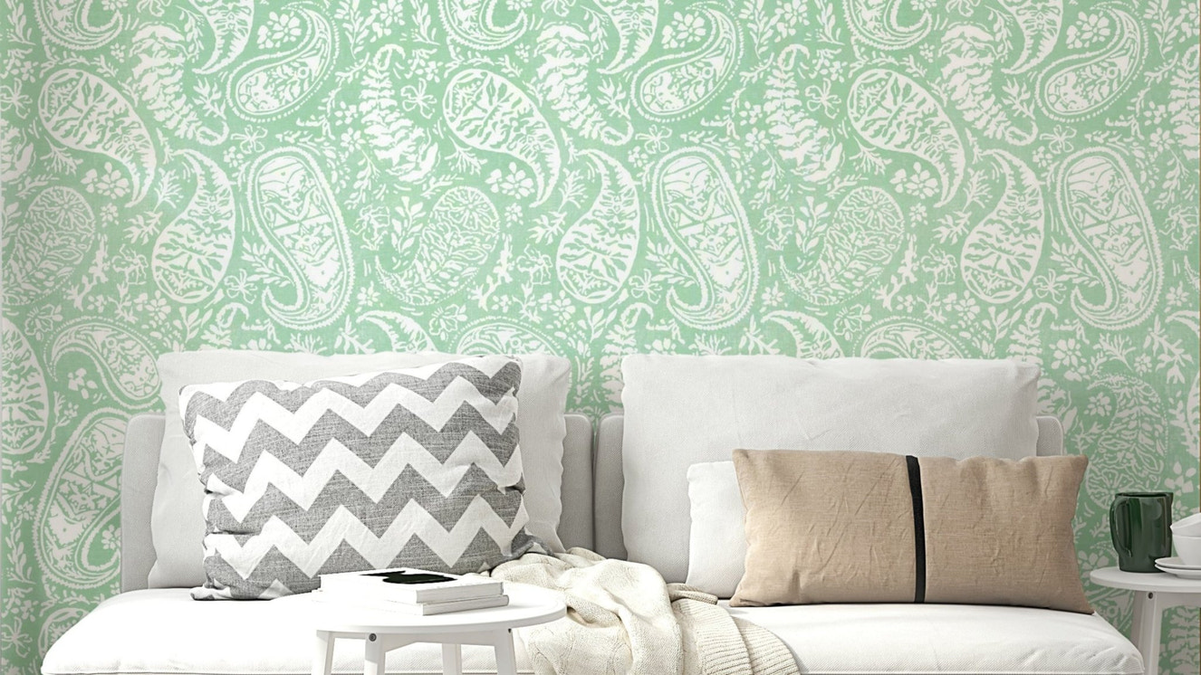 Delicate and intricate paisley pattern.

