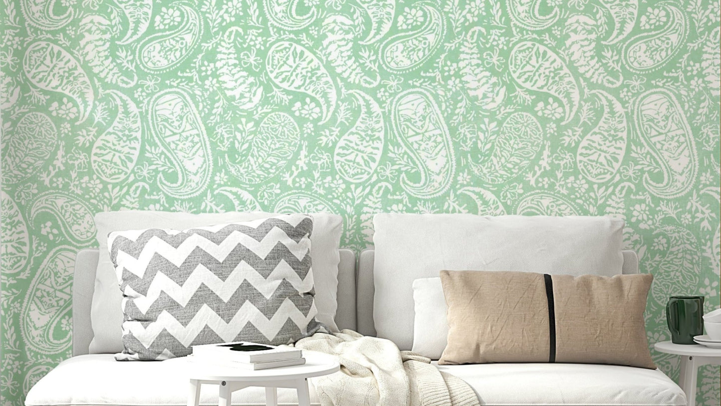 Delicate and intricate paisley pattern.

