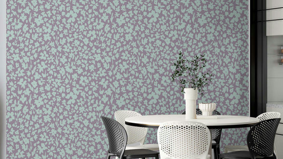 The image features abstract, hand-drawn flowers with simplified lines.
