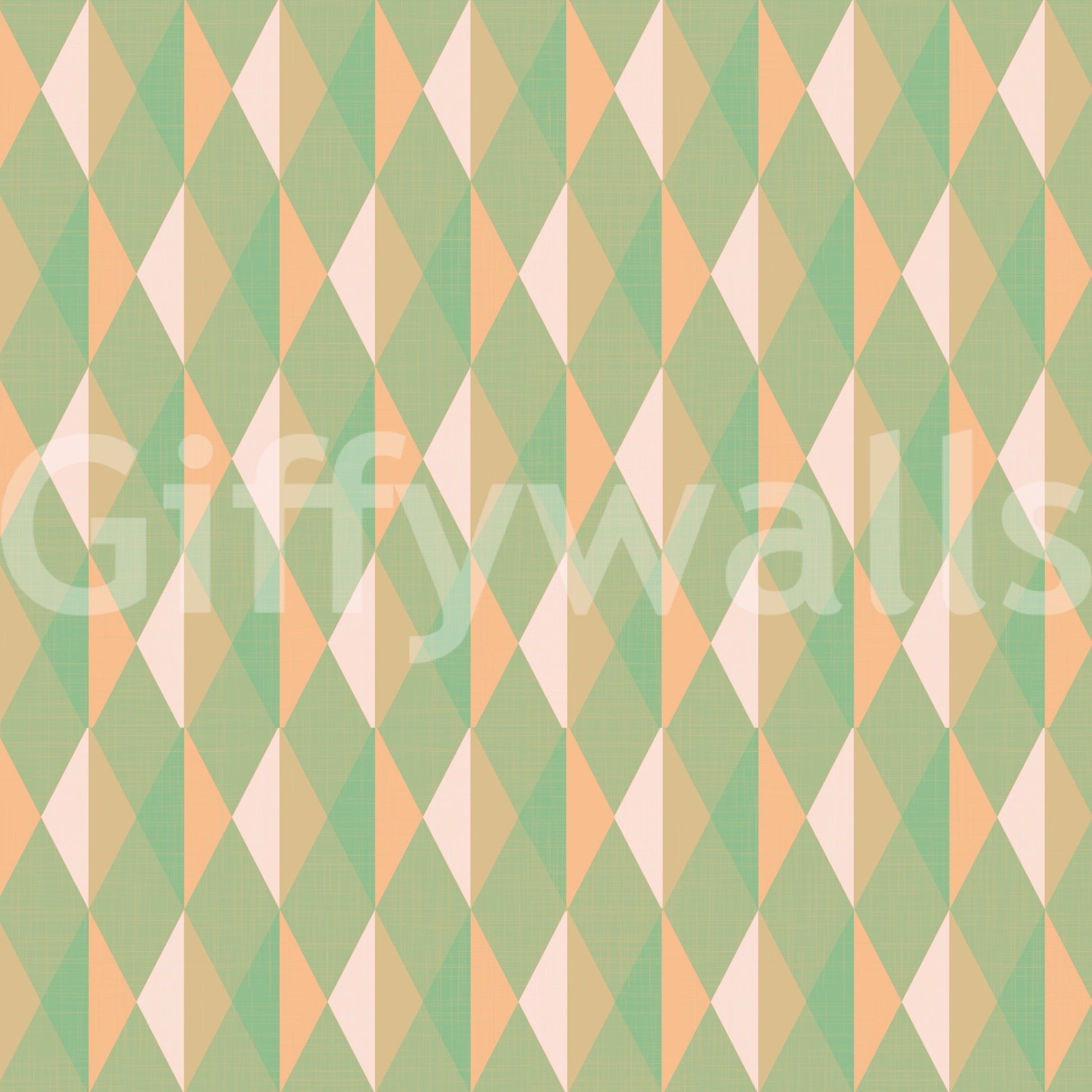 Mint & Peach Triangles pastel geometric pattern surface.