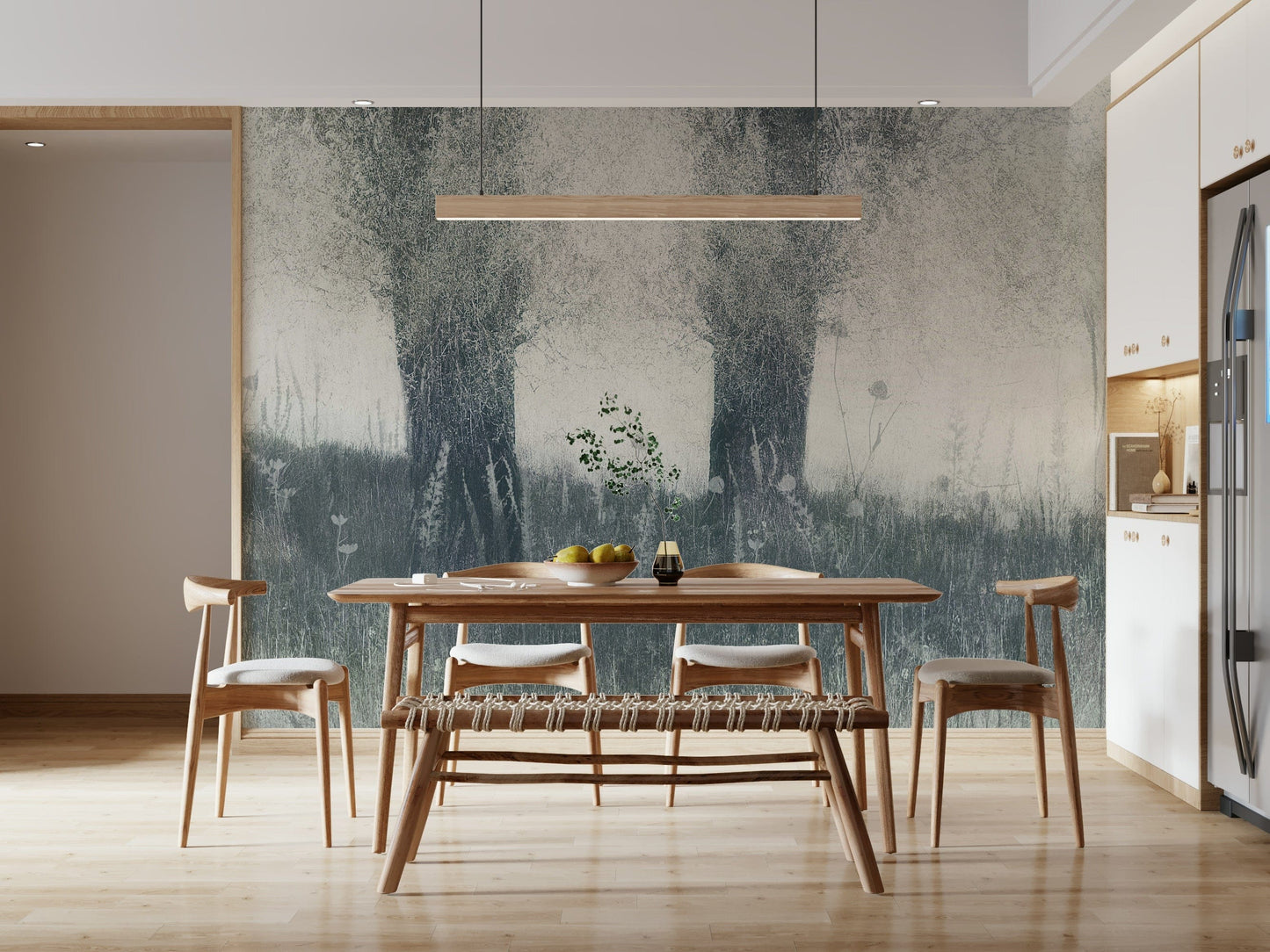 A classic forest theme wallpaper for walls.