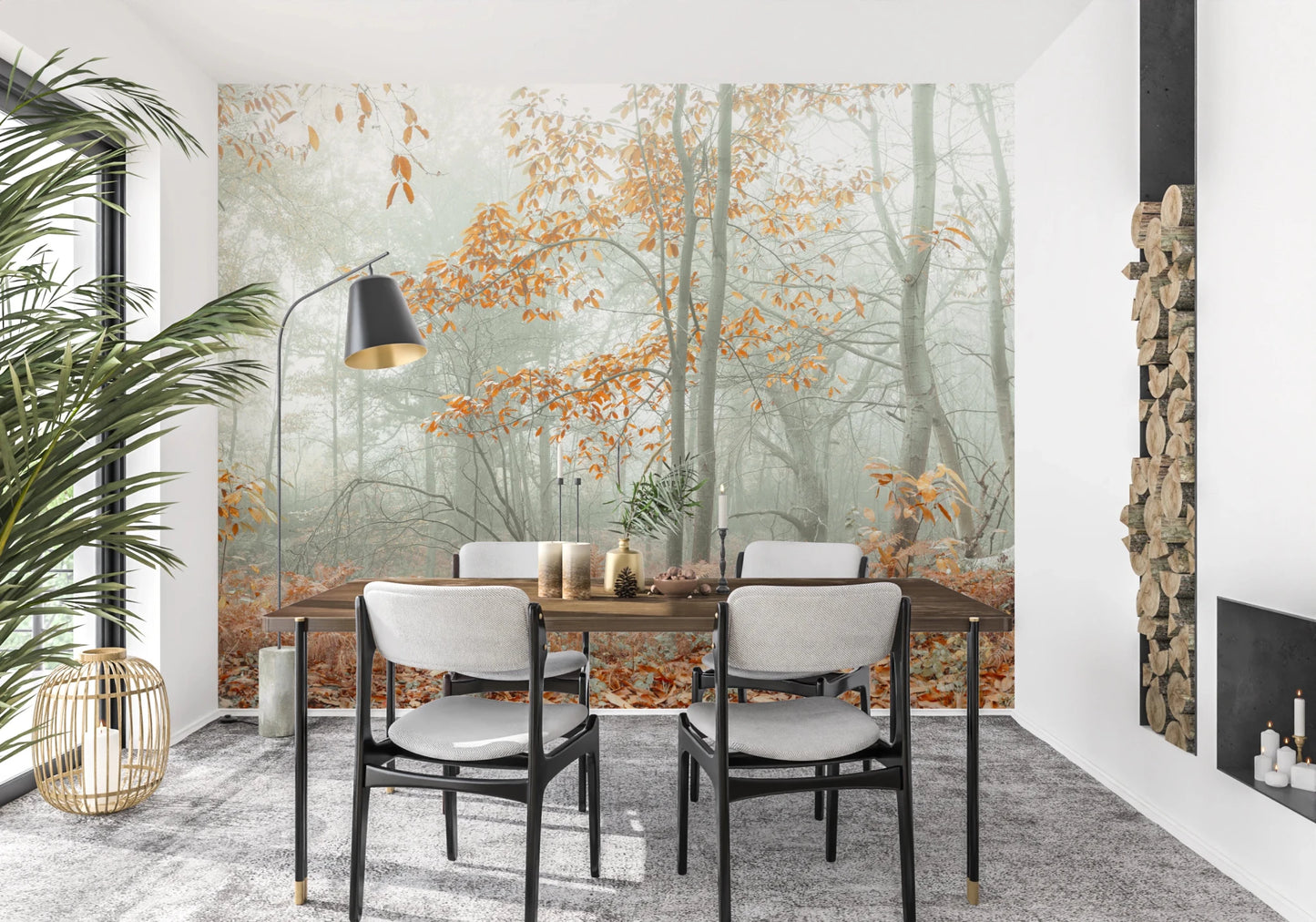 Misty Autumn Morning Wall Mural
