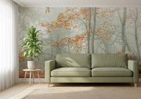 Misty Autumn Morning Wall Mural