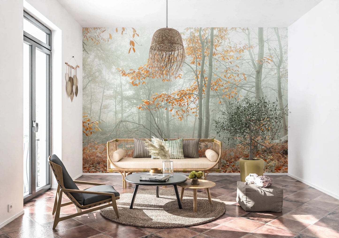 Misty Autumn Morning Wall Mural