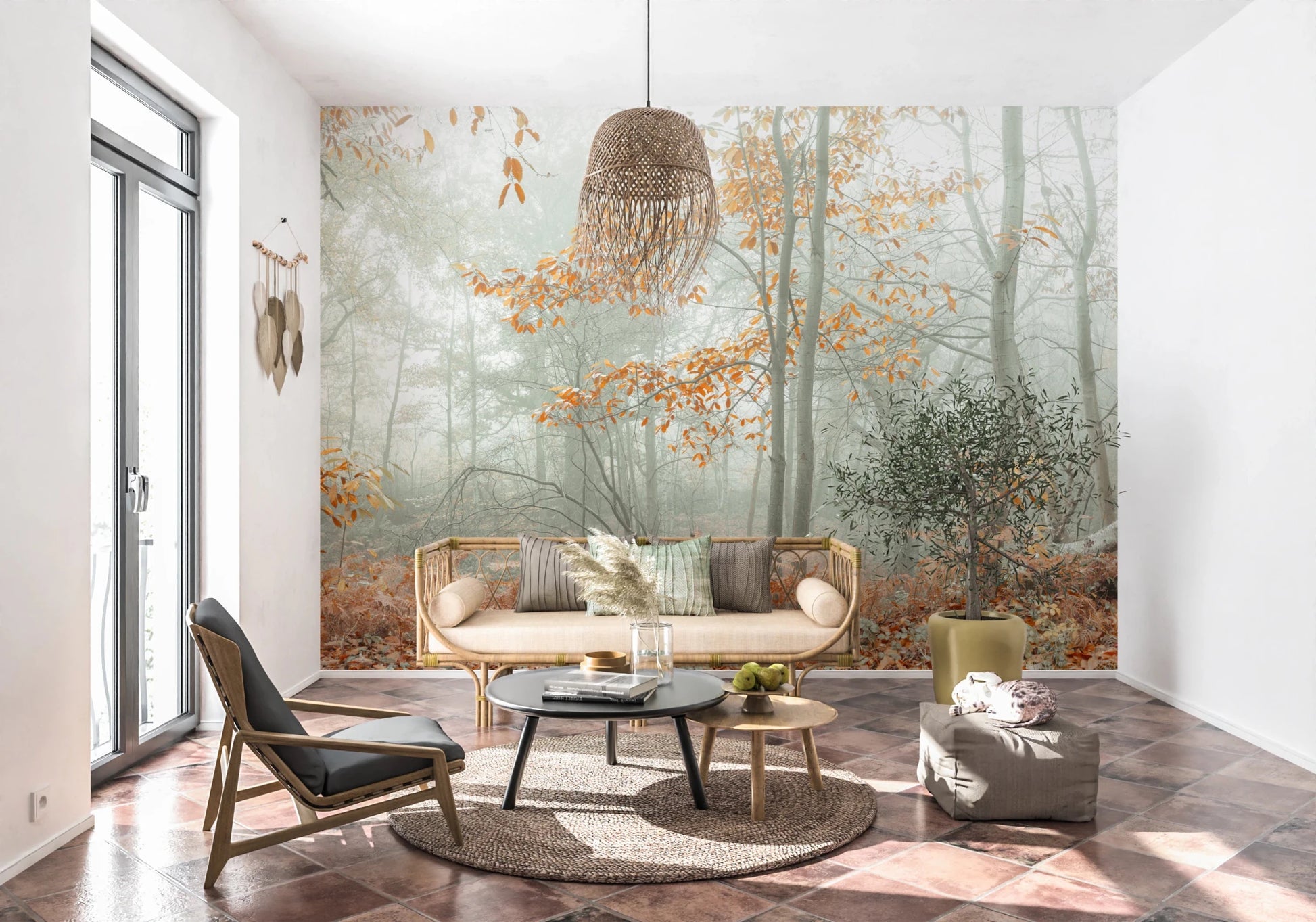 Misty Autumn Morning Wall Mural
