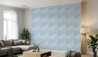 Hallway Misty BlueLeaf wallpaper featuring pale blue foliage