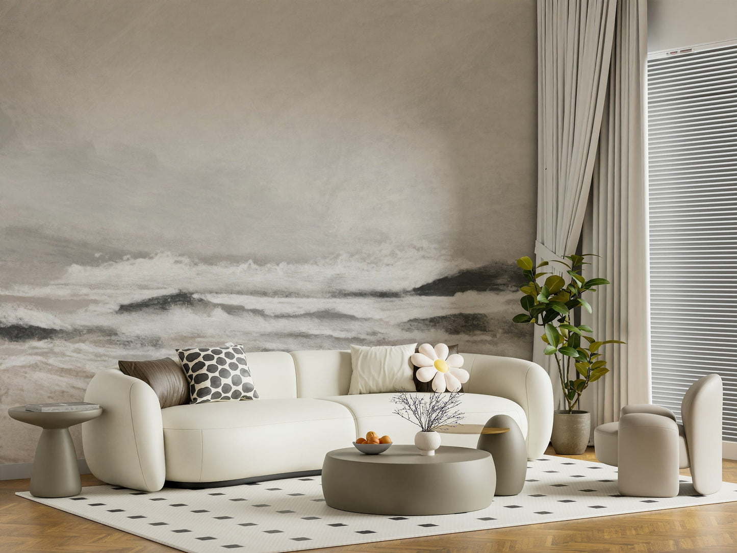 Misty Coast Wall Mural -2923035