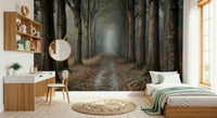 Misty Forest Path Wall Mural