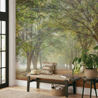 The colors are soft and gentle, with many shades of gray, light green, and white.

