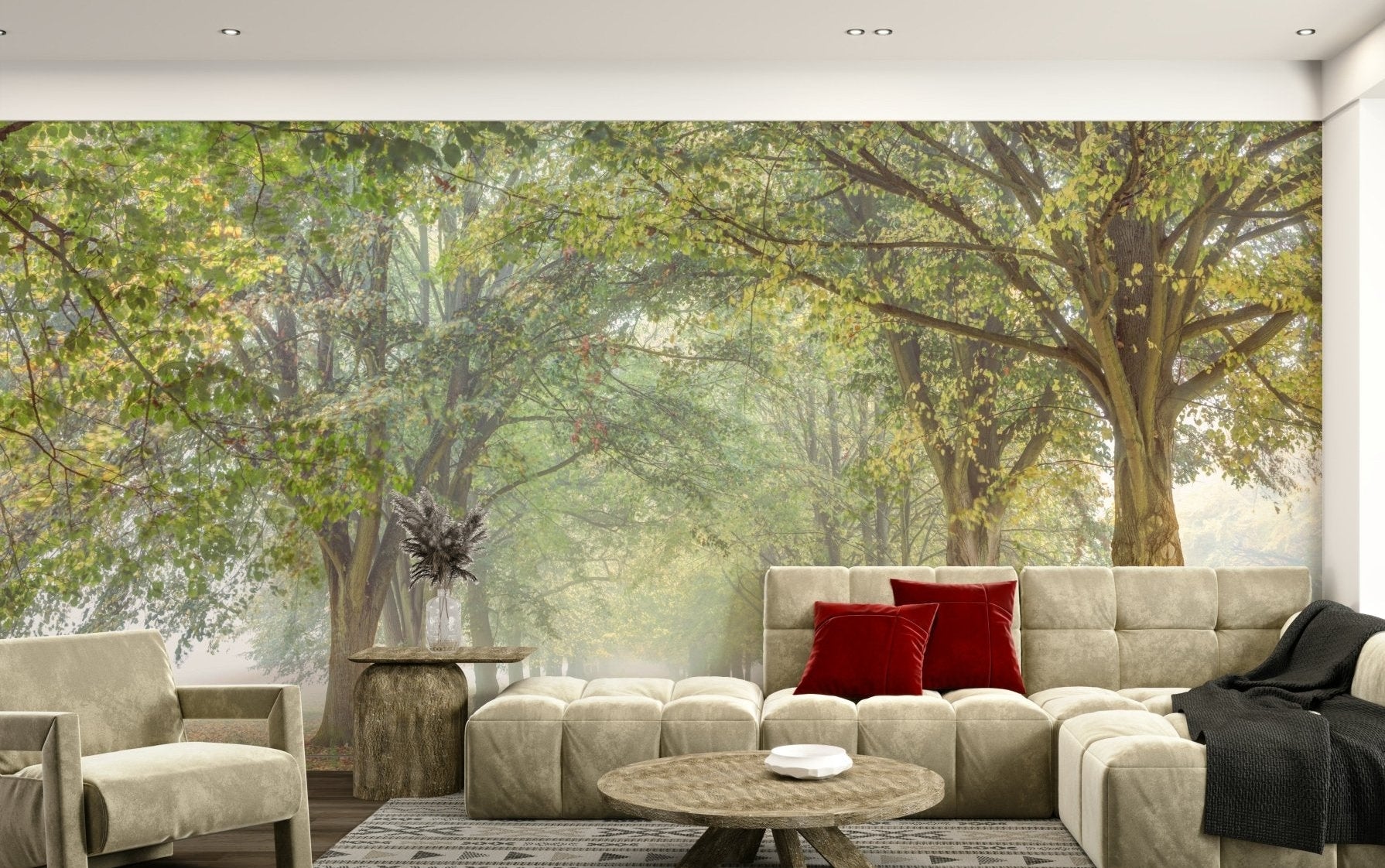 The design has a very calming and serene effect on the space.

